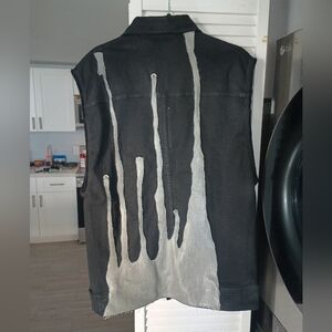Rick Owens Drkshdw X Swampgod Black Waxed Denim Bleach Vomit Vest